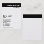 Verticale kop - zwart met wit (Gold Kaart) Visitekaartje (Voorkant / Achterkant)