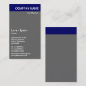 Verticale koptekst - Blauw met grijs en wit Visitekaartje (Voorkant / Achterkant)