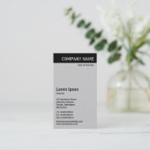 Verticale koptekst - Zwart met grijs CCCC Visitekaartje (Staand voorkant)