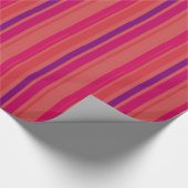 Verticale Koraal Strepen Cadeaupapier (Hoek)