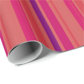 Verticale Koraal Strepen Cadeaupapier (Rol Hoek)