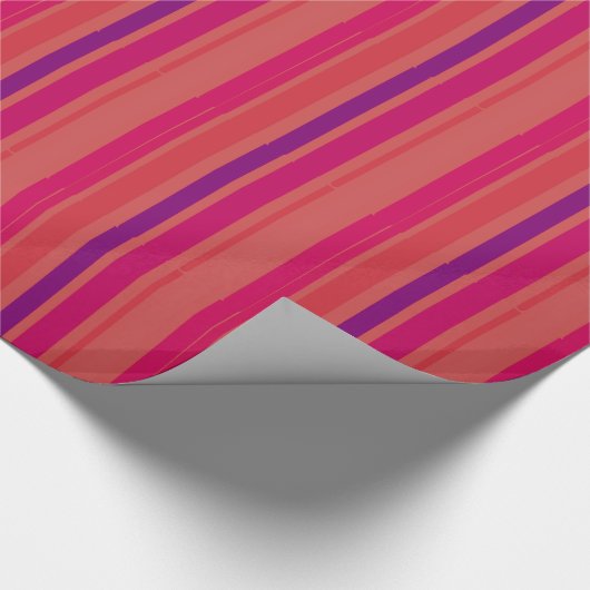 Verticale koraalstrepen cadeaupapier (Hoek)