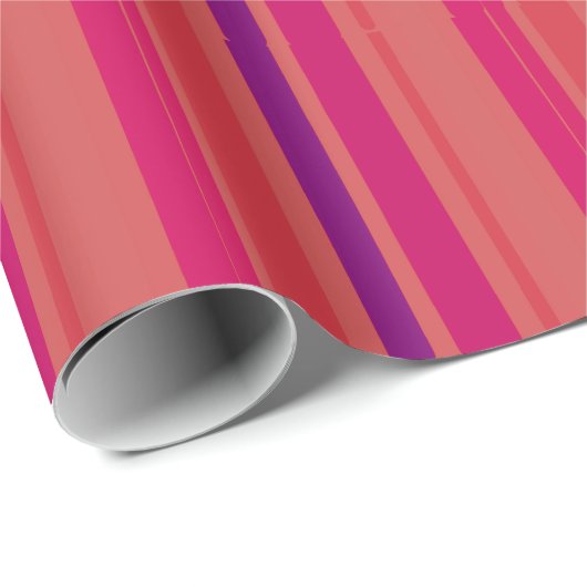 Verticale koraalstrepen cadeaupapier (Rol Hoek)
