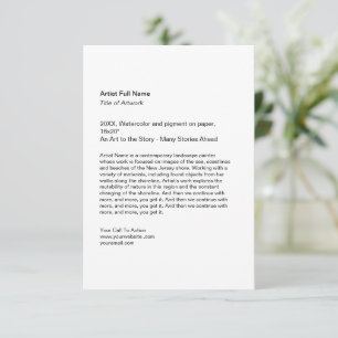 Verticale kunsttentoonstelling kunstshow placards notitiekaartje