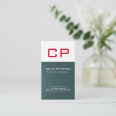 Verticale leisteen grijs witte monogram Luxe Premi Visitekaartje (Staand voorkant)