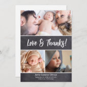 Verticale Liefde & Bedankt Fotocollage Baby shower (Voorkant / Achterkant)