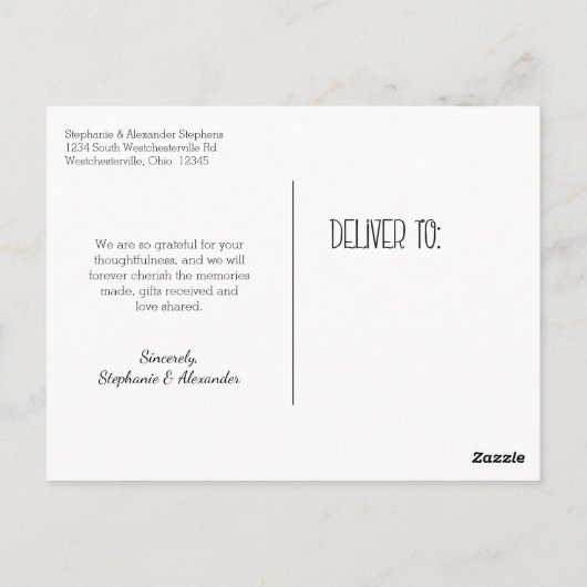 Verticale Liefde en Bedankt Bruiloft Dank u Kaart (Achterkant)