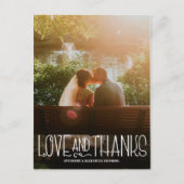 Verticale Liefde en Bedankt Bruiloft Dank u Kaart (Voorkant)