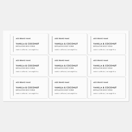 Verticale lijn Voeg uw merk Modern product Labels (Vel)