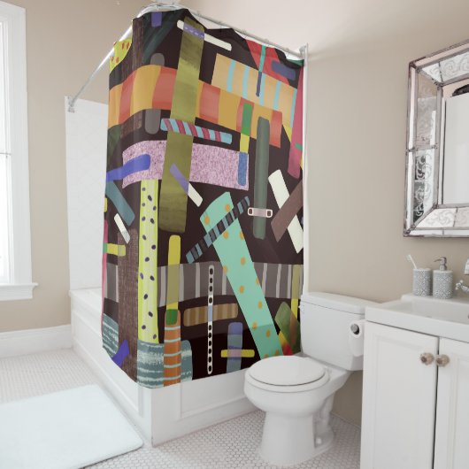 Verticale lijnen boho spetteren stijlvol douchegordijn (In situ)
