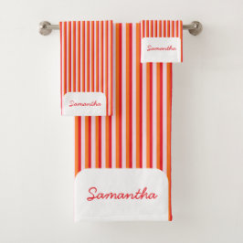 Verticale lijnen gepersonaliseerde strepen bad handdoek