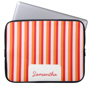 Verticale lijnen gepersonaliseerde strepen laptop sleeve