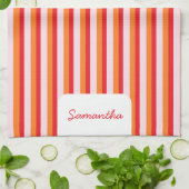 Verticale lijnen gepersonaliseerde strepen theedoek (Gevouwen)