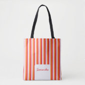 Verticale lijnen gepersonaliseerde strepen tote bag (Voorkant)