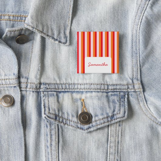 Verticale lijnen gepersonaliseerde strepen vierkante button 5,1 cm (In situ)