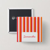 Verticale lijnen gepersonaliseerde strepen vierkante button 5,1 cm (Voorkant /achterkant)