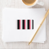 Verticale lijnen Roze Wit Grijs Zwarte Strepen Etiket (Insitu)