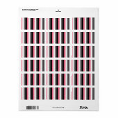 Verticale lijnen Roze Wit Grijs Zwarte Strepen Etiket (Full Sheet)