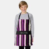 Verticale lijnen Zwart Roze Amou Isometrisch patro Schort (Gedragen)
