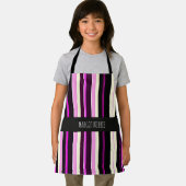 Verticale lijnen Zwart Roze Amou Isometrisch patro Schort (Insitu)