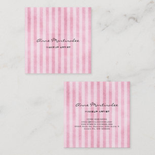 Verticale lijntjes die de artistieke roze vervorme vierkante visitekaartje