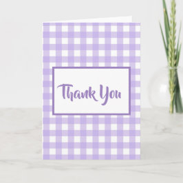 Verticale Lila Gingham Dankkaart Kaart