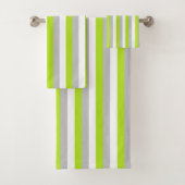 Verticale linegroen, zilver en witte strepen bad handdoek (Insitu)