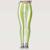 Verticale linegroen, zilver en witte strepen leggings (Voorkant)