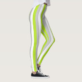 Verticale linegroen, zilver en witte strepen leggings (Rechts)