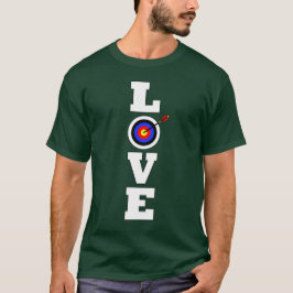 Verticale love-boogschieten en pijljager/archer t-shirt