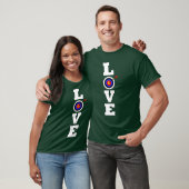 Verticale love-boogschieten en pijljager/archer t-shirt (Unisex)