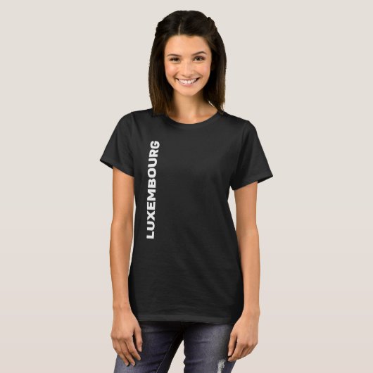 Verticale Luxemburgse tekst T-shirt (Voorkant volledig)