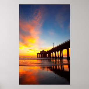 Verticale Manhattan Beach Pier Poster
