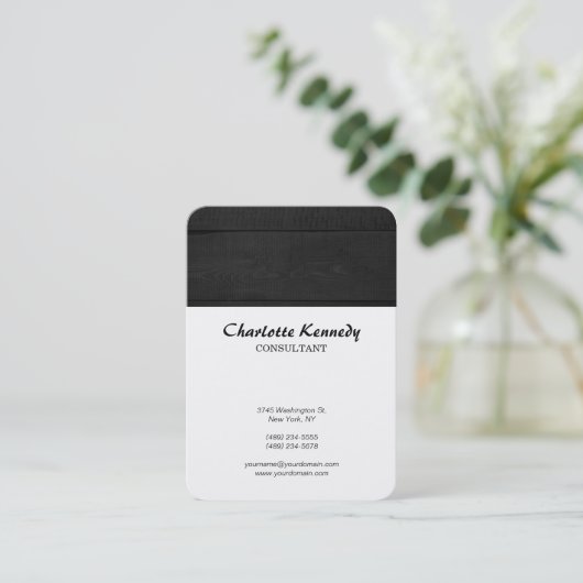 Verticale miniatuurweergave van grijs hout — wit s visitekaartje (Staand voorkant)