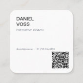 Verticale Minimaal Moderne QR Code | Professioneel Vierkante Visitekaartje (Achterkant)