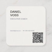 Verticale Minimaal Moderne QR Code | Professioneel Vierkante Visitekaartje (Achterkant)
