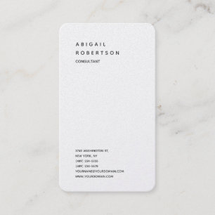 Verticale minimalistische dunne moderne witte rend visitekaartje
