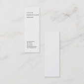 Verticale minimalistische effen moderne witte tren mini visitekaartje (Voorkant / Achterkant)