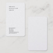 Verticale minimalistische effen moderne witte tren visitekaartje (Voorkant / Achterkant)