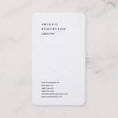 Verticale minimalistische effen moderne witte tren visitekaartje (Voorkant)