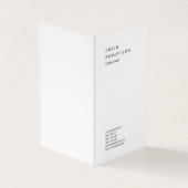 Verticale minimalistische effen moderne witte tren visitekaartje (Buitenkant)