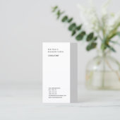 Verticale minimalistische platte moderne grijze re visitekaartje (Staand voorkant)