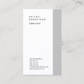 Verticale minimalistische platte moderne grijze re visitekaartje (Voorkant)