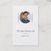 Verticale minimalistische sjabloon met foto eenvou visitekaartje (Voorkant)