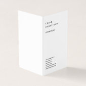 Verticale minimalistische vlakte Modern zwart-wit Visitekaartje (Buitenkant)
