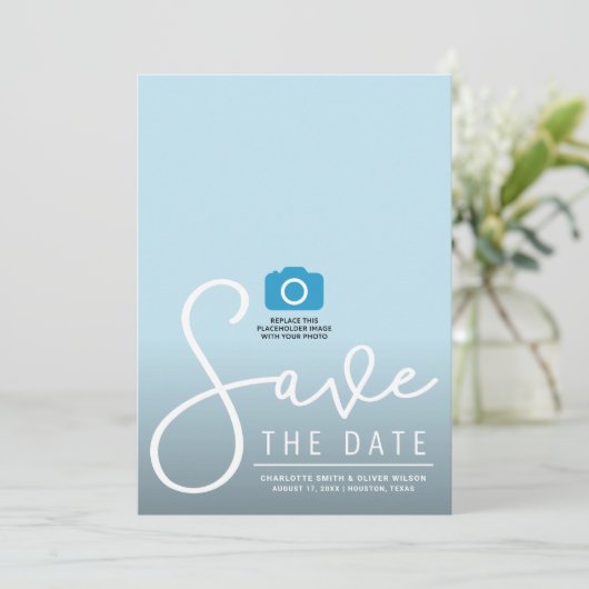 Verticale moderne scriptfoto Sla de Kaart Datum op (Staand voorkant)