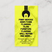 Verticale moersleutel huis klusjesman visitekaartje (Achterkant)