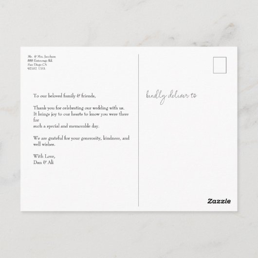 Verticale Moody Wedding photography Love and bedan Briefkaart (Achterkant)