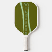 Verticale Naam eenvoudige swish lichte olijf Pickleball Paddle (Achterkant)