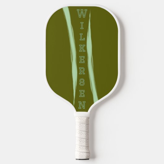 Verticale Naam eenvoudige swish lichte olijf Pickleball Paddle (Voorkant)